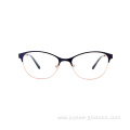 Wholesale Women New Handmade Cat Eye Full Rim Clear Lenses Metal Optical Frames Eyeglasses